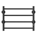 Electric Heated Towel Warmer 4 Bars For Bathroom, Stainless Steel Wall Mounted Heated Towel Drying Rack Black Black Bathroom Aluminium