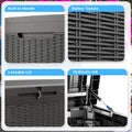 260 Gallon Deck Box, Waterproof Resin Large Outdoor Storgae Box For Patio Furniture, Patio Cushions, Gardening Tools, Pool And Sports Supplies, Lockable Black No Complete Patio Set Black Water Resistant Frame Garden & Outdoor Classic Complete Patio Sets