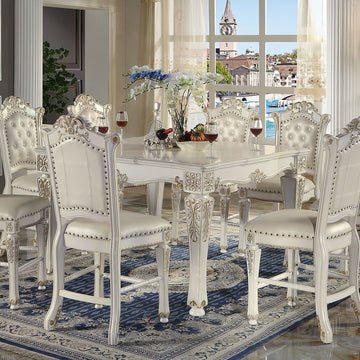 Vendome Counter Height Table, Antique Pearl Finish Dn01515 Antique White Wood