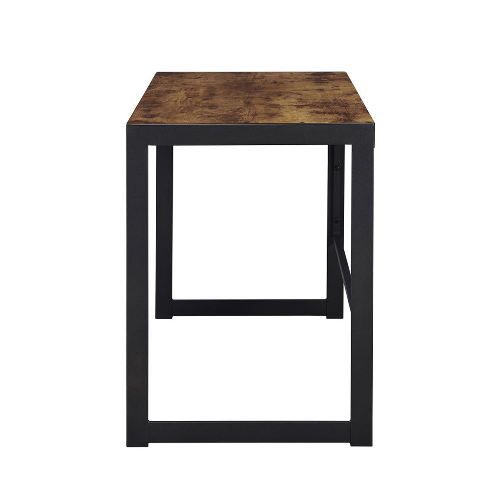 Writing Desk With Metal Frame In Antique Nutmeg And Gunmetal Gunmetal Writting Desk Rectangular Mdf Metal