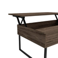 Viena Lift Top Coffee Table, Flexible Shelf, Two Legsdark Walnut Brown Particle Board Particle Board