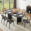 Wood Dining Table Kitchen Table Small Space Dining Table Black Desk Top Black Foam Mdf