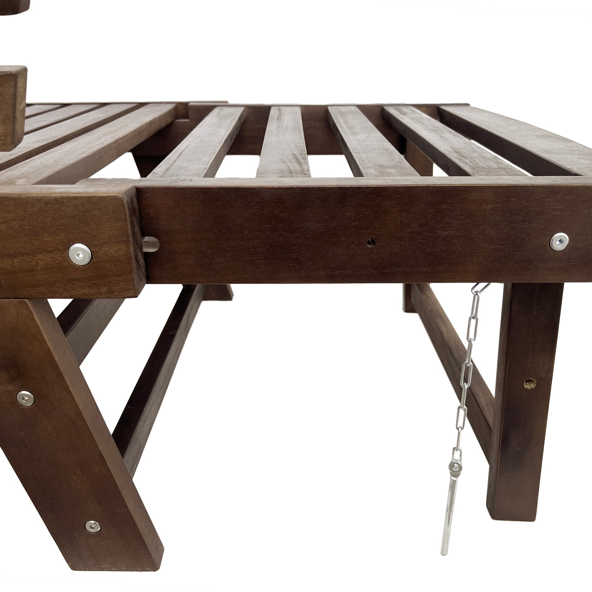 Outdoor Adjustable Patio Wooden Daybed Sofa Chaise Lounge With Cushions For Small Places, Brown Finish Gray Cushion Yes Complete Patio Set Gray Water Resistant Frame Water Resistant Cushion Garden & Outdoor Casual Sofa Seating Groups Foam Solid Wood