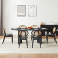 Wood Dining Table Kitchen Table Small Space Dining Table Black Desk Top Black Foam Mdf