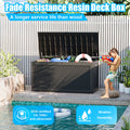 260 Gallon Deck Box, Waterproof Resin Large Outdoor Storgae Box For Patio Furniture, Patio Cushions, Gardening Tools, Pool And Sports Supplies, Lockable Black No Complete Patio Set Black Water Resistant Frame Garden & Outdoor Classic Complete Patio Sets
