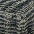 Walle Fabric Square Pouf, Blue And Teal Teal Blue Fabric