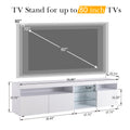 Modern Design Tv Stands For Tvs Up To 80'', Led Light Entertainment Center, Media Console With Multi Functional Storage, Tv Cabinet For Living Room,Bedroom, Home Theatre White Primary Living Space 70 79 Inches 70 79 Inches Particle Board
