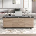 Modern Lift Top Coffee Table Multi Functional Table With 3 Drawers In Walnut & Black Walnut Black Mdf