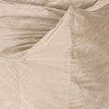 Fila Velveteen 2 Seater Oversized Bean Bag Chair With Armrests, Taupe Taupe Velvet