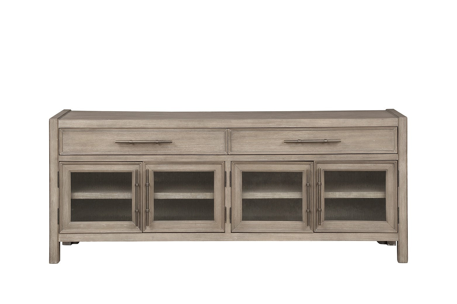 Cypress Lane 65 Inch Tv Stand Console, No Assembly Required, White Oak Finish Greige Gray Primary Living Space 65 Inches 70 79 Inches Modern,Transitional Oak 75 Inches Wood