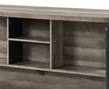Edina Kitchen Island, Antique Oak & Sandy Gray Finish Dn01935 Oak Wood Metal