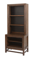 Branson Bookcase Pier, No Assembly Required, Two Tone Finish 3 Brown Brown Library Primary Living Space Closed Back Wood American Design,Transitional Pine Pine