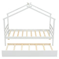 Twin Size House Shaped Bed With Trundle,White Twin White Wood Bedroom American Design Pine Bed Frame Pine
