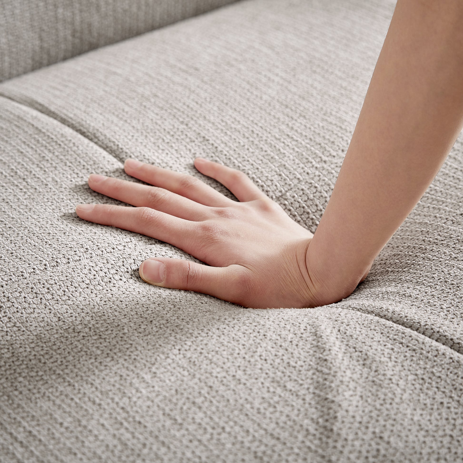 83.47 Inch Large Size Ivory Fabric 3 In 1 Convertible Sleeper Sofa Bed, For Living Room, Bedroom, Apartment, Office Ivory Fabric