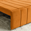 3 In 1 Pull Out Bed Sleeper, Modern Upholstered 3 Seats Lounge Sofa & Couches With Rolled Arms Decorated With Copper Nailsconvertible Futon 3 Seats Sofabed With Two Drawers And Two Pillows Orange Velvet Primary Living Space Medium Soft Cushion Back