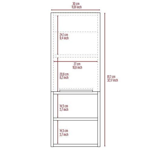 Medicine Single Door Cabinet 32" H, Two Interior Shelves, Two External Shelves, Light Gray Gray Particle Board Particle Board