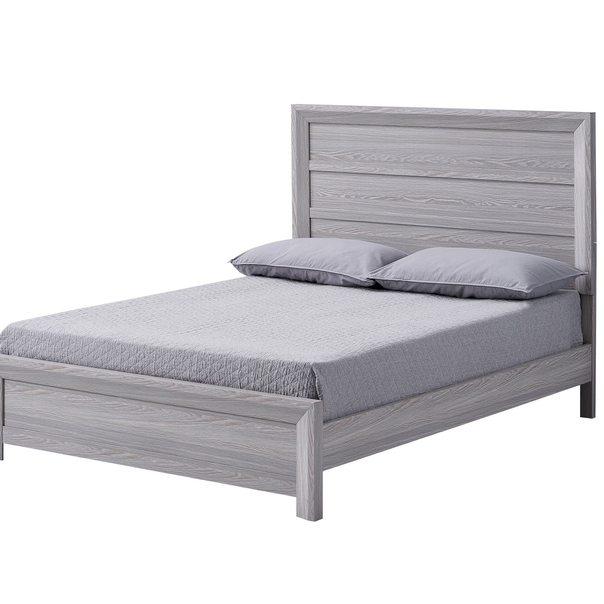 Rustic 1Pc Wooden Bedroom Furniture Full Size Panel Bed Gray Finish Contemporary Style Gray Wood