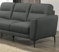 Anthracite Gray Top Grain Leather 2Pc Sofa Set Sofa And Loveseat Contemporary Living Room Furniture Full Leather Couch Gray Genuine Leather Wood Primary Living Space Classic,Contemporary Rubberwood