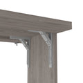 Wall Foldable Table With Multiple Shelves, Light Gray Gray Particle Board Particle Board