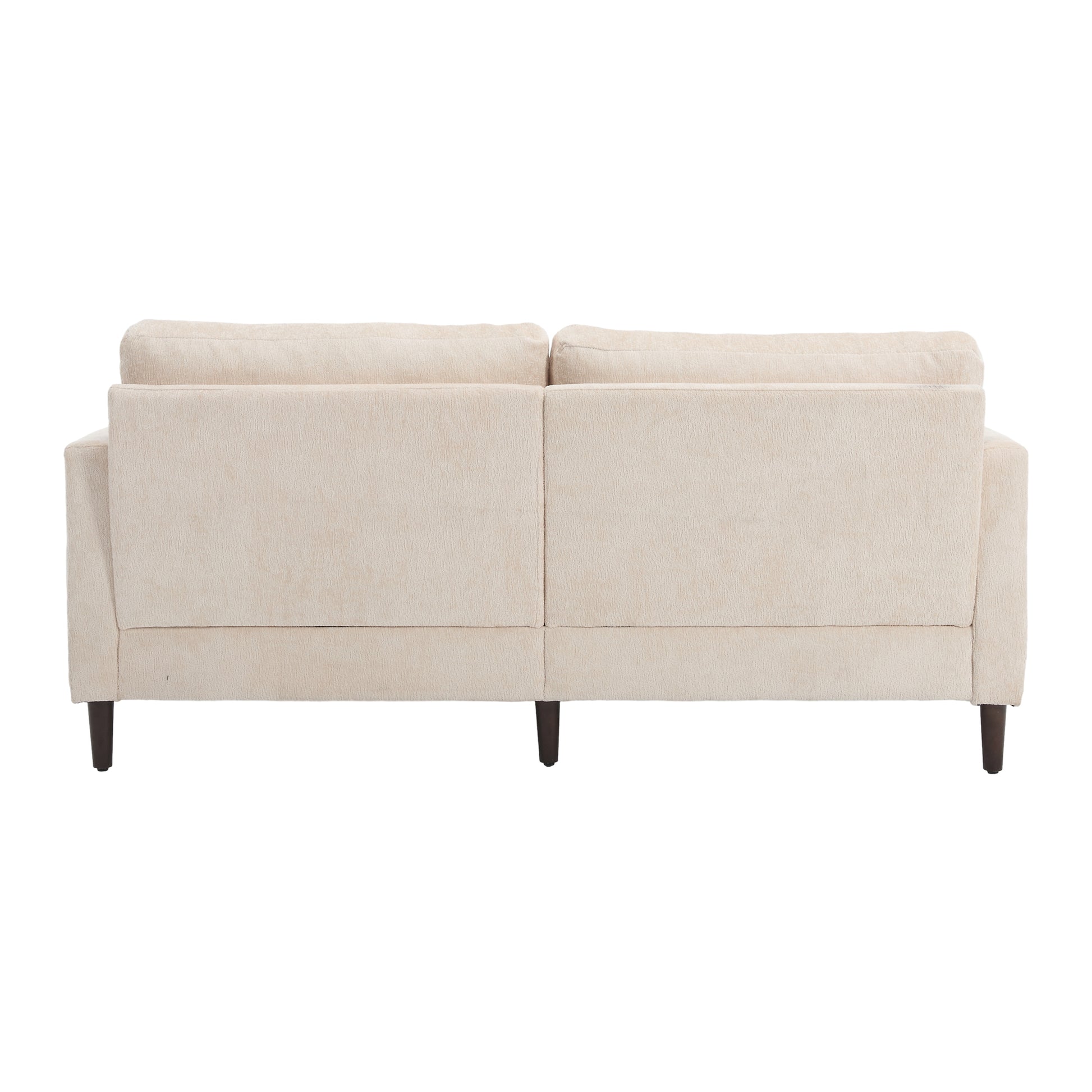 Coolmore Mid Century Modern Chenille Fabric Loveseat Sofa, 2 Seat Upholstered Loveseat Sofa Modern Couch For Living Room,Brown Wood Feet Sofa For Bedroom, Reading Beige Chenille Beige Chenille 2 Seat
