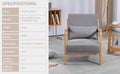 Leisure Chair With Solid Wood Armrest And Feet, Mid Century Modern Accent Sofa,1 Seat Light Gray Linen