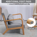 Leisure Chair With Solid Wood Armrest And Feet, Mid Century Modern Accent Sofa,2 Seat Light Gray Linen