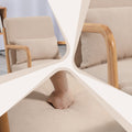 Leisure Chair With Solid Wood Armrest And Feet, Mid Century Modern Accent Sofa,1 Seat Beige Linen