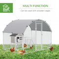 Pawhut Large Chicken Coop Metal Chicken Run With Waterproof And Anti Uv Cover, Dome Shaped Walk In Fence Cage Hen House For Outdoor And Yard Farm Use, 1