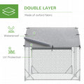 Pawhut Large Chicken Coop Metal Chicken Run With Waterproof And Anti Uv Cover, Dome Shaped Walk In Fence Cage Hen House For Outdoor And Yard Farm Use, 1
