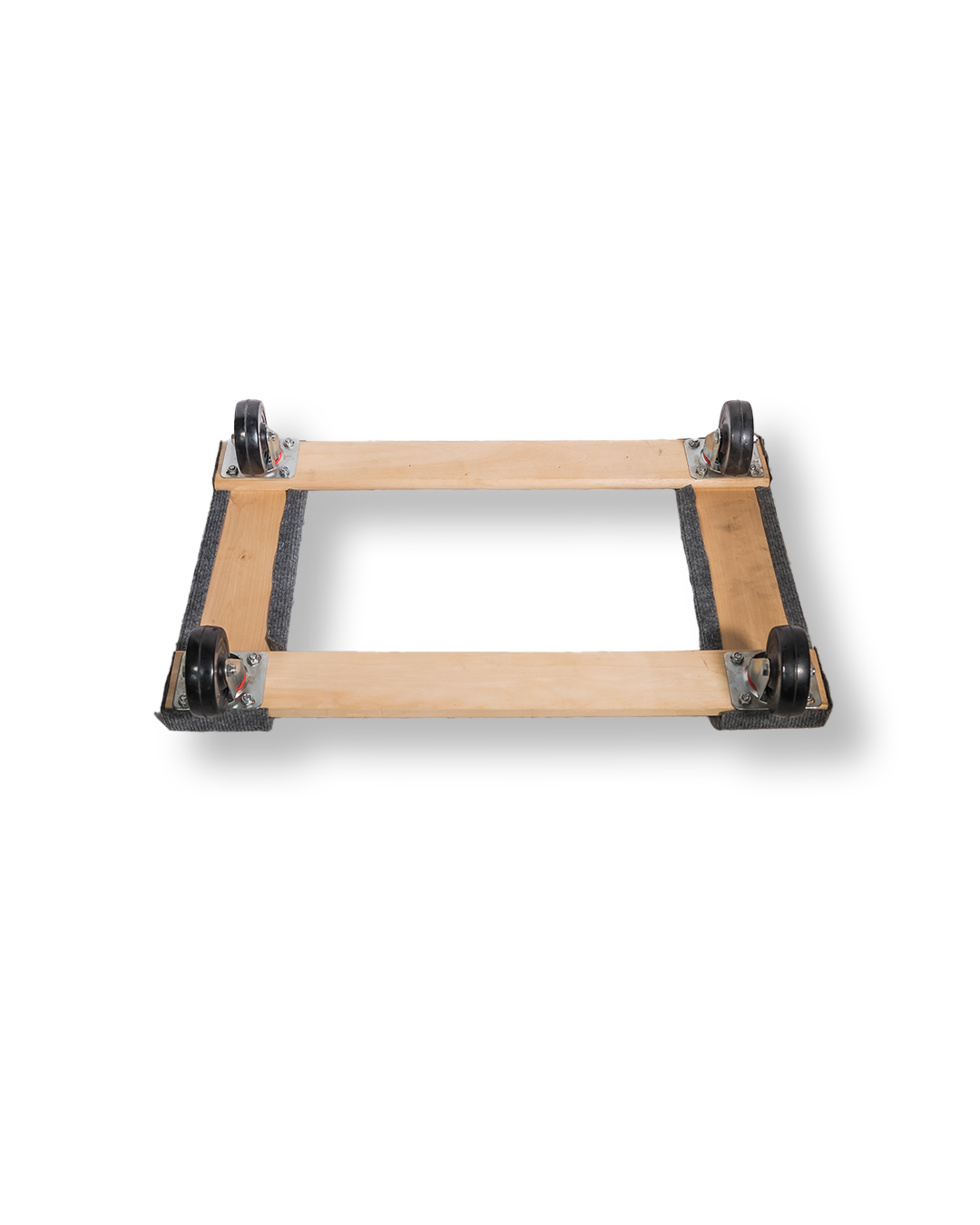 Hardwood 18" X 30" Carpeted Dolly With 4" Hard Rubber Wheels Wood Plywood