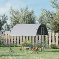Pawhut Large Chicken Coop Metal Chicken Run With Waterproof And Anti Uv Cover, Dome Shaped Walk In Fence Cage Hen House For Outdoor And Yard Farm Use, 1