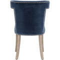 Fabric Sculpted Wingback Dining Chair Saber Legs, Blue Blue Wood Fabric