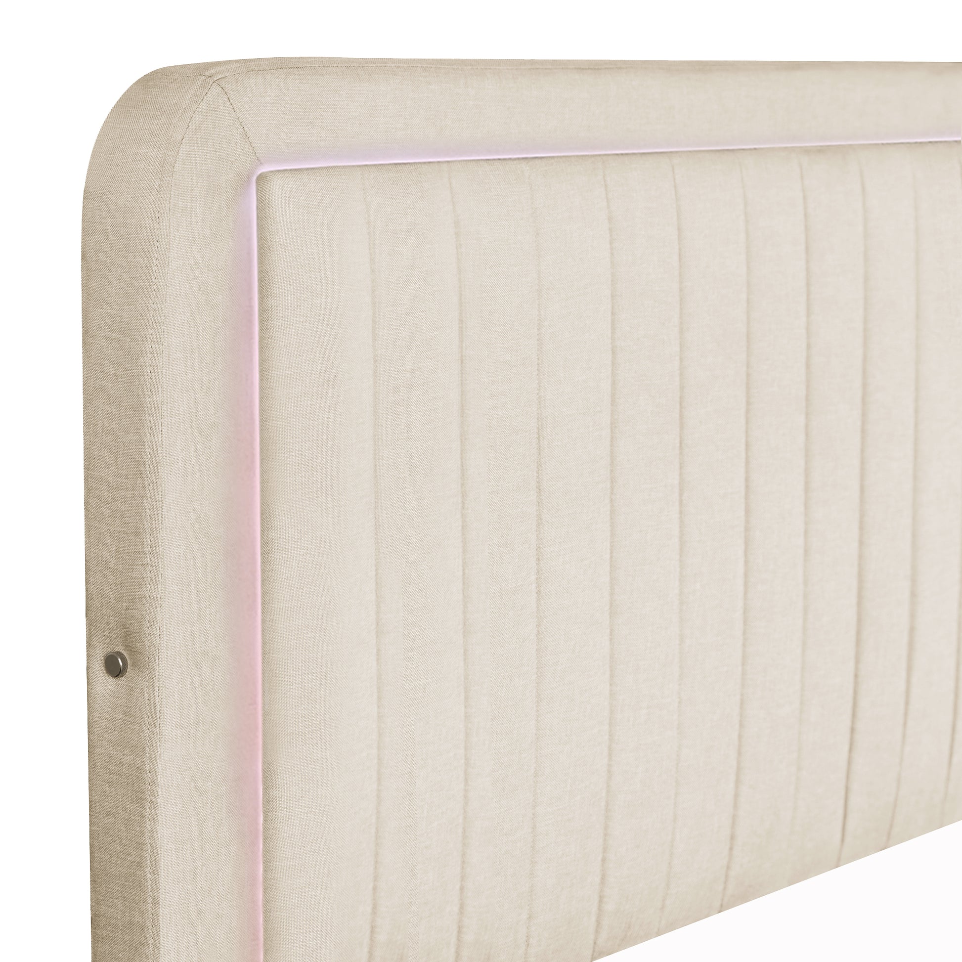 Queen Size Upholstered Bed With Adjustable Height Mattress 10 To 14 Inches Led Design With Footboard Drawers Storage No Box Spring Required Beige Box Spring Not Required Queen Beige Wood Espresso Bedroom American