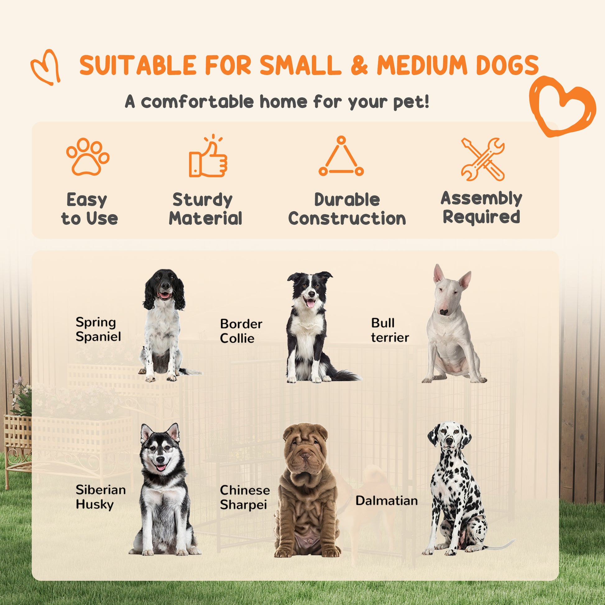 Pawhut 4.6' X 5' Dog Kennel Outdoor With Waterproof Cover, Dog Playpen For Small And Medium Sized Dogs With Two Part Door Design, Brown Brown Steel