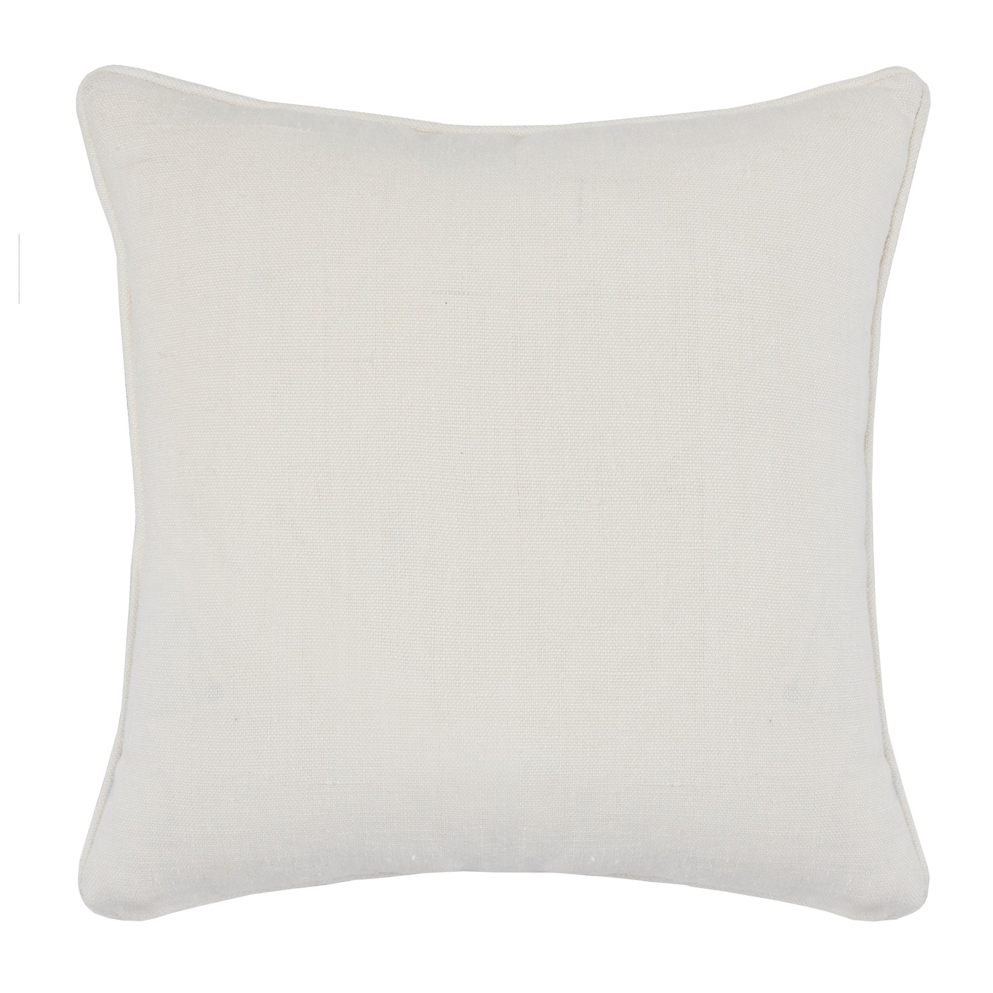 Fabric Throw Pillow With Embellished Handwoven Pattern, Beige And Blue Beige Blue Fabric