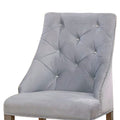 23 Inch Flannelette Dining Side Chair, Button Tufted, Set Of 2, Gray Gray Wood Fabric