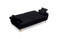74.41 Inch Teddy Velvet Sofa Bed With Separate Adjustment Backrest And Storage Function Black Light Brown Velvet Wood Primary Living Space Medium Soft Loose Back Contemporary Eucalyptus Square Arms Foam Foam 2 Seat