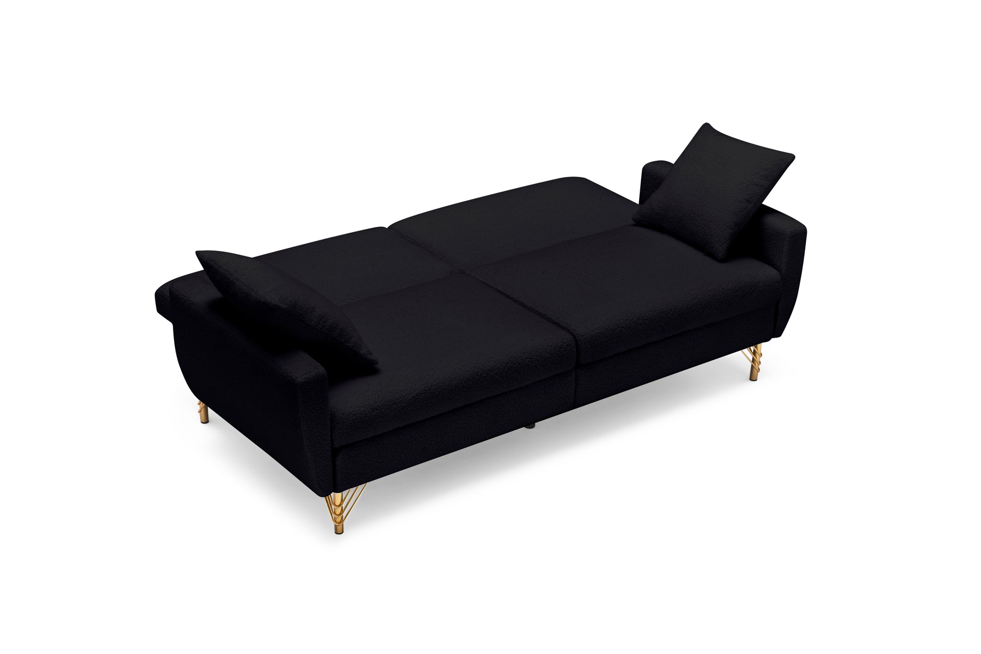 74.41 Inch Teddy Velvet Sofa Bed With Separate Adjustment Backrest And Storage Function Black Light Brown Velvet Wood Primary Living Space Medium Soft Loose Back Contemporary Eucalyptus Square Arms Foam Foam 2 Seat
