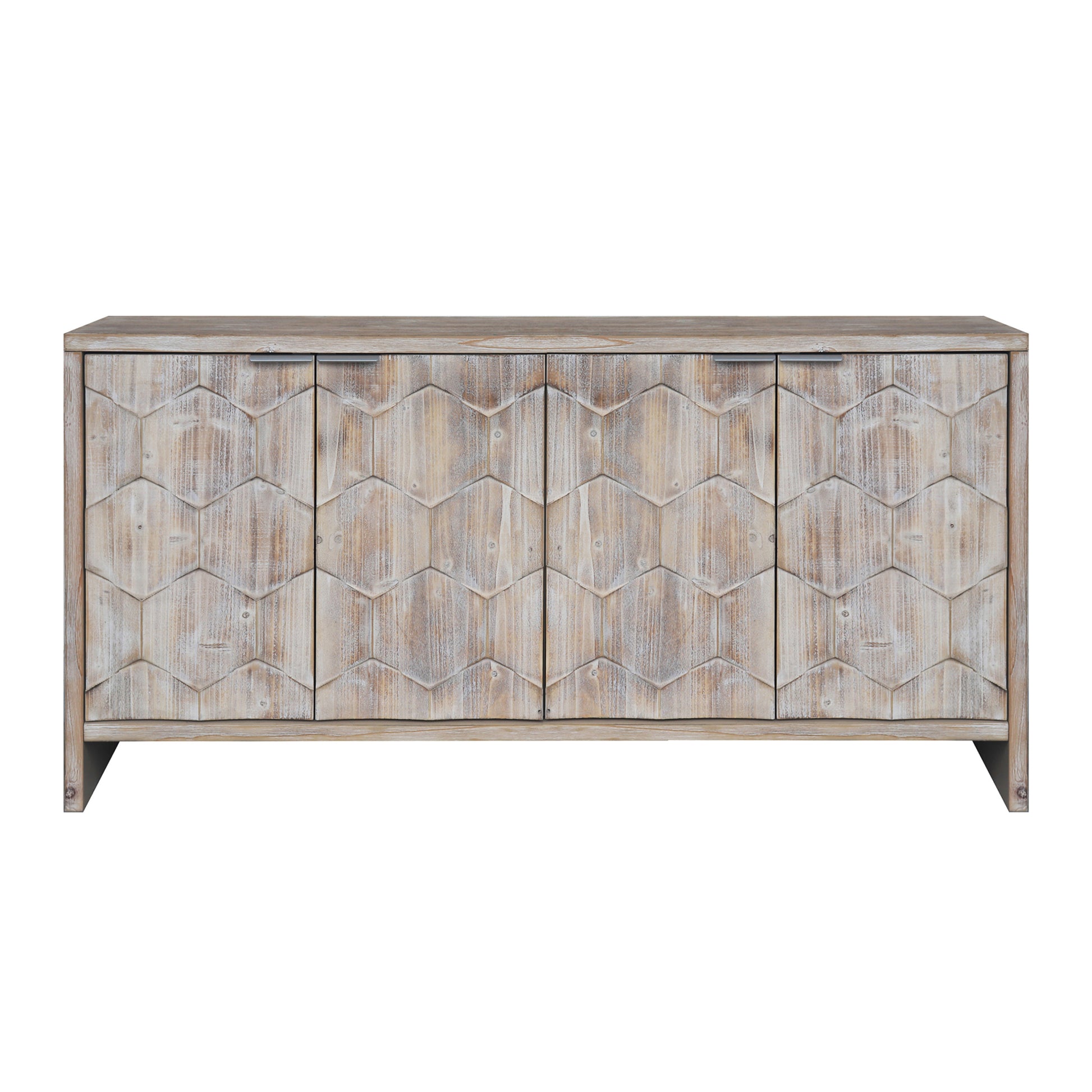 Accent Cabinet Farmhouse Style 4 Door Wooden Cabinet Sideboard Buffet Server Cabinet Storage Cabinet, For Living Room, Entryway, Hallway, Office, Kitchen And Dining Room, Natural Wood Wash Natural Wood Wash Adjustable Shelves Art