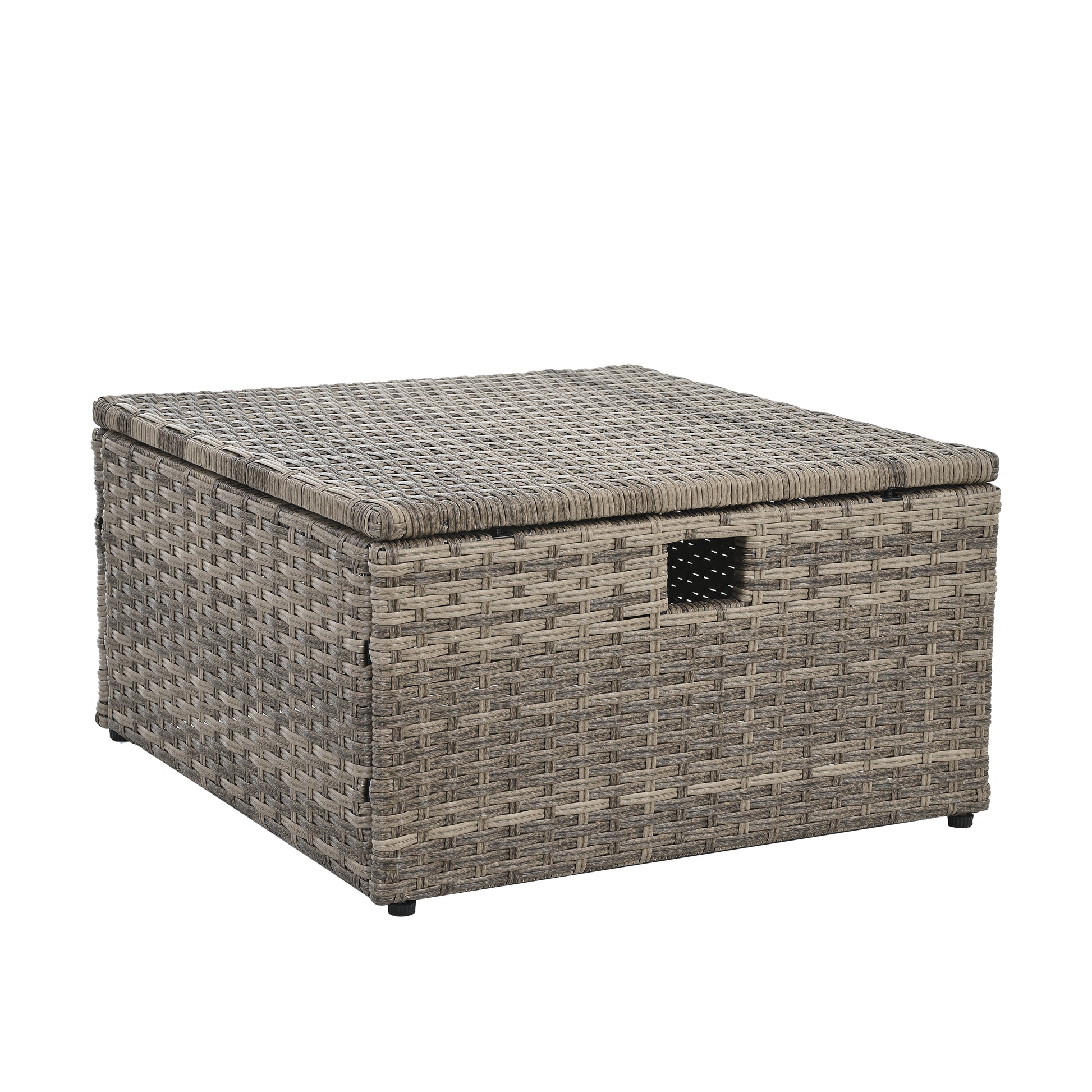Patio Furniture, Outdoor Furniture, Seasonal Pe Wicker Furniture, 6 Set Wicker Furniture With Tempered Glass Coffee Table Brown Pe Rattan Iron Waterproof Fabric