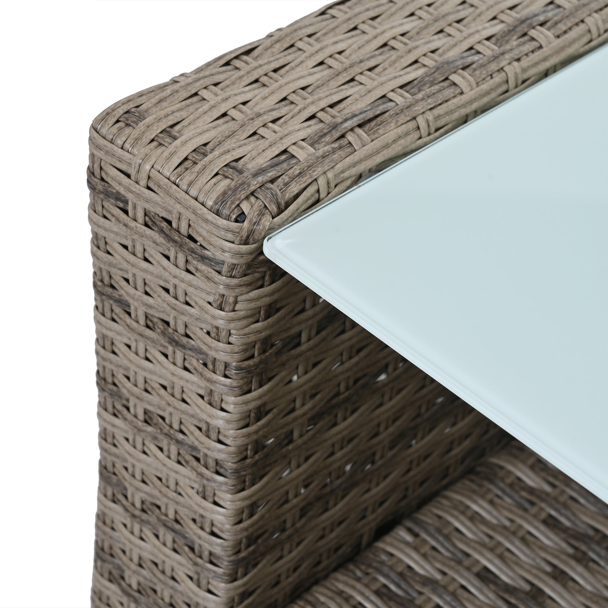 Patio Furniture, Outdoor Furniture, Seasonal Pe Wicker Furniture, 6 Set Wicker Furniture With Tempered Glass Coffee Table Brown Pe Rattan Iron Waterproof Fabric