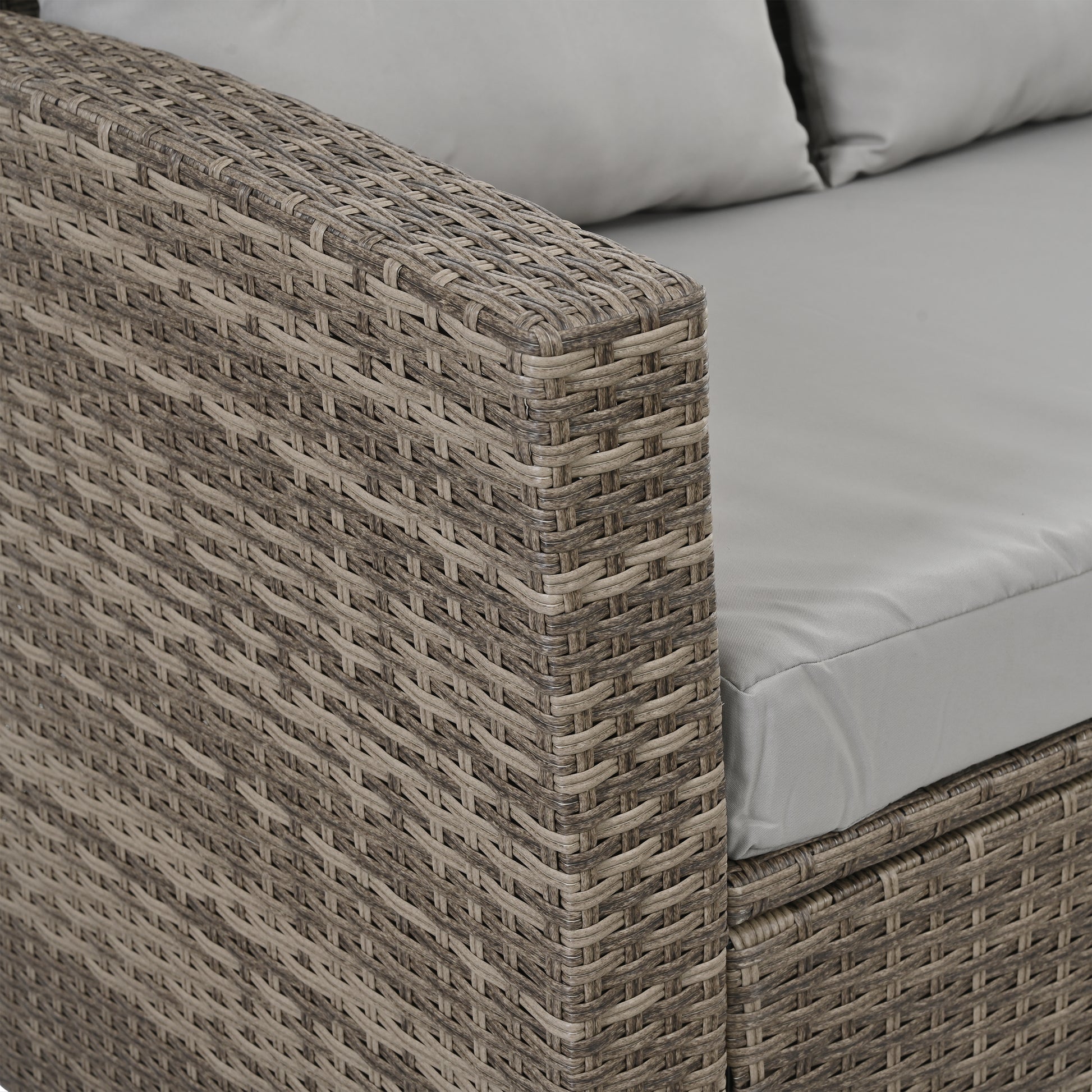 Patio Furniture, Outdoor Furniture, Seasonal Pe Wicker Furniture, 6 Set Wicker Furniture With Tempered Glass Coffee Table Brown Pe Rattan Iron Waterproof Fabric