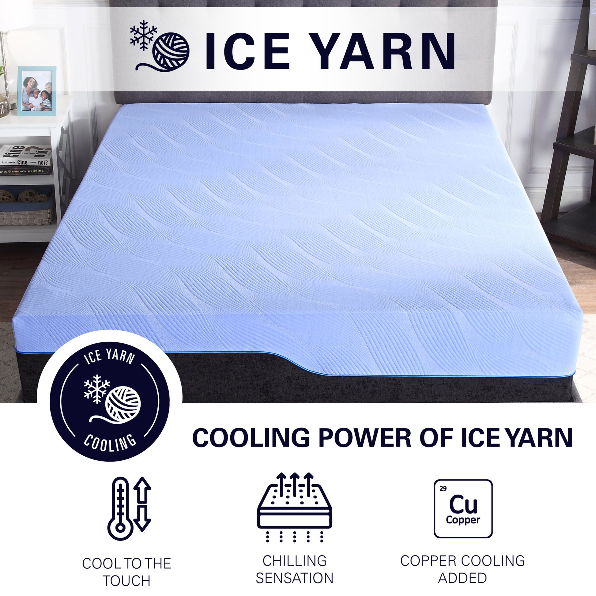 12 Inch Refresh Hybrid Cooling Gelcare Memory Foam And Coil Kids Mattress, Twin Xl Size Blue Bedroom Foam Spring