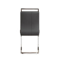 Modern Dining Chairs,Pu Faux Leather High Back Upholstered Side Chair With C Shaped Tube Plating Metal Legs For Dining Room Kitchen Vanity Patio Club Guest Office Chair Set Of 2 Grey Pu Leather Grey