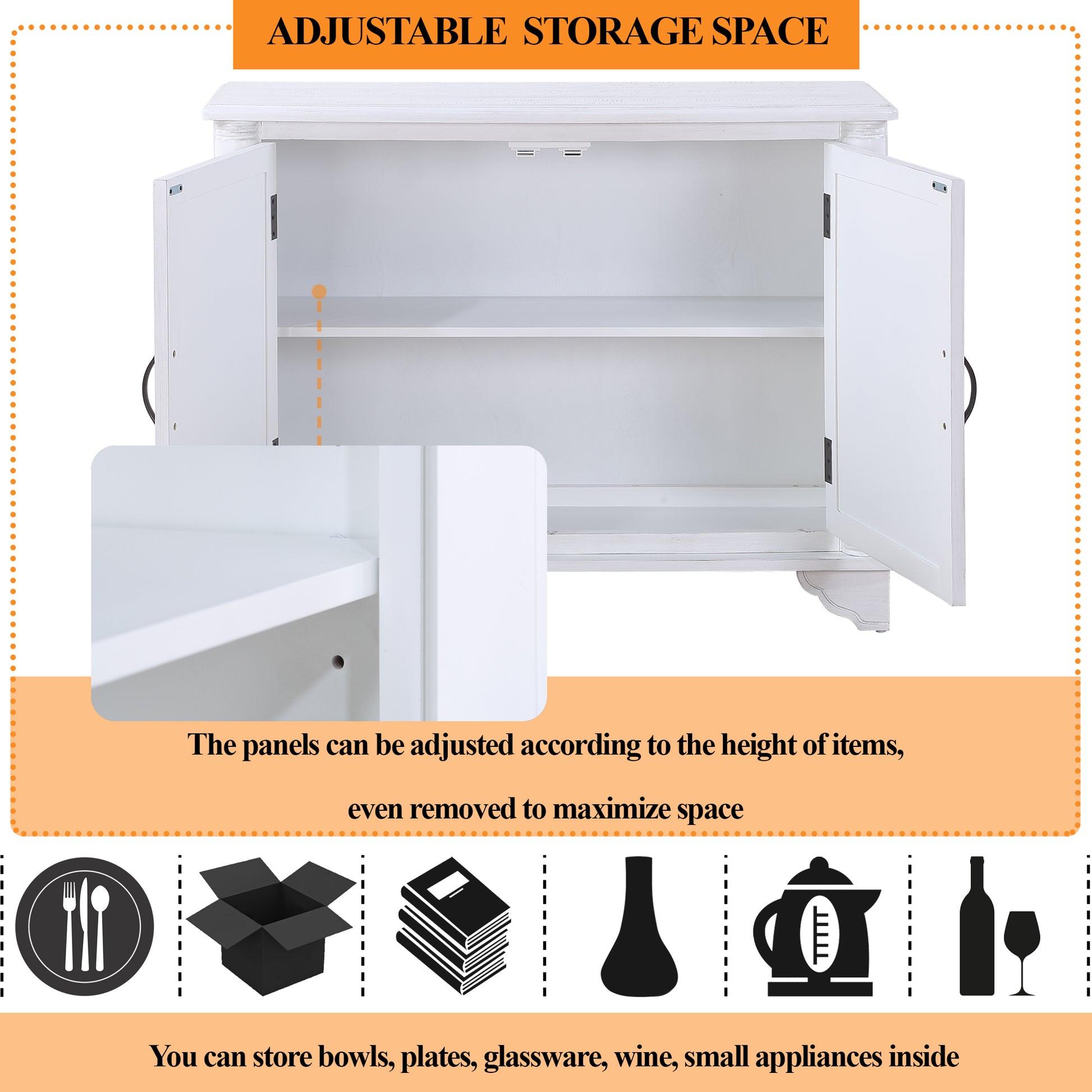 40" Console Table With Storage Shelf, Retro Entryway Table With Adjustable Storage Shelf, Sofa Couch Table For Hallway, Entry Way, Living Room, Foyer, Antique White Antique White Pine