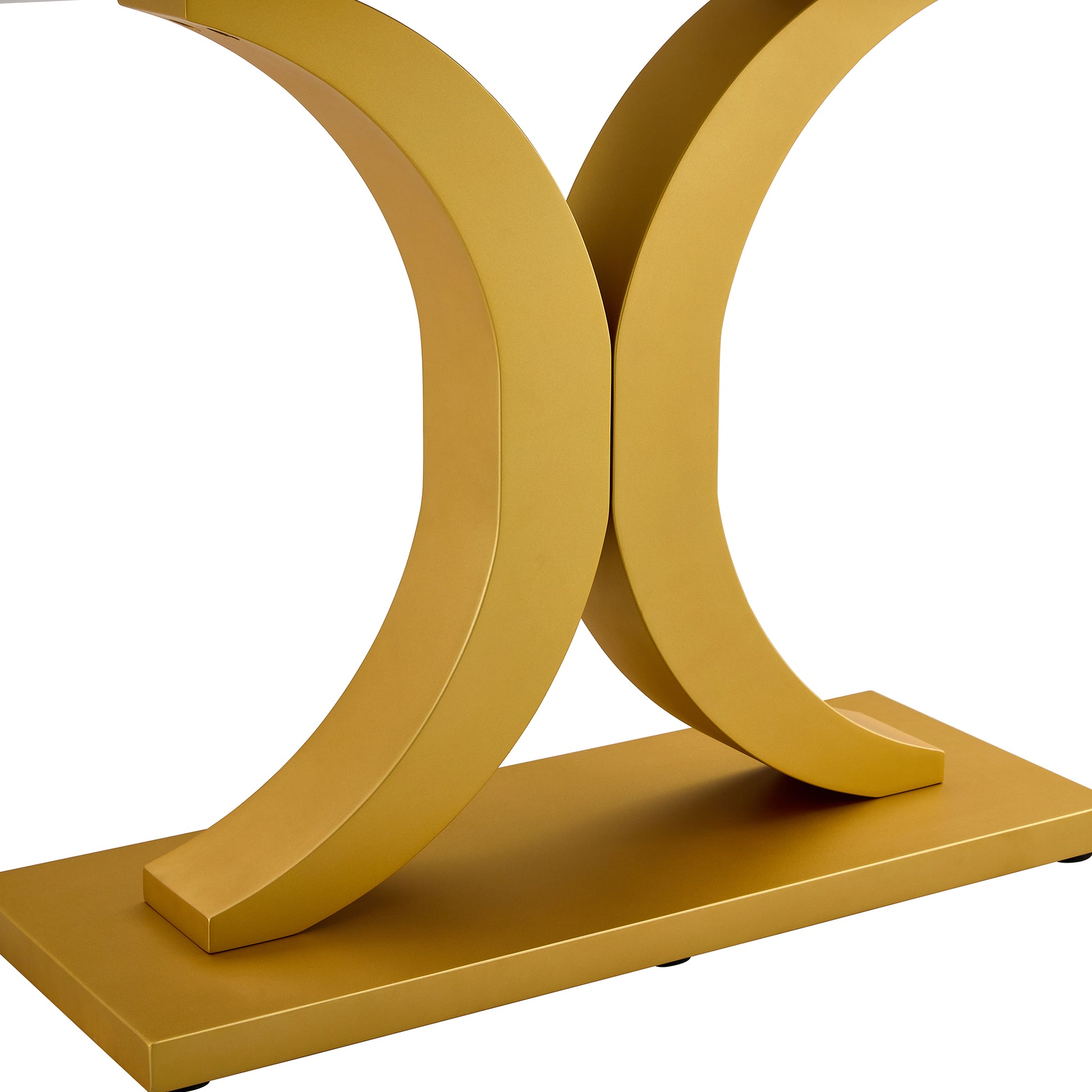 A Modern Minimalist Style Foyer Table With White Tabletop, Gold Bracket, And Bottom Plate, Enhancing The Beauty And Artistic Atmosphere Of The Home, Suitable For The Foyer Fxg White Gold Mdf