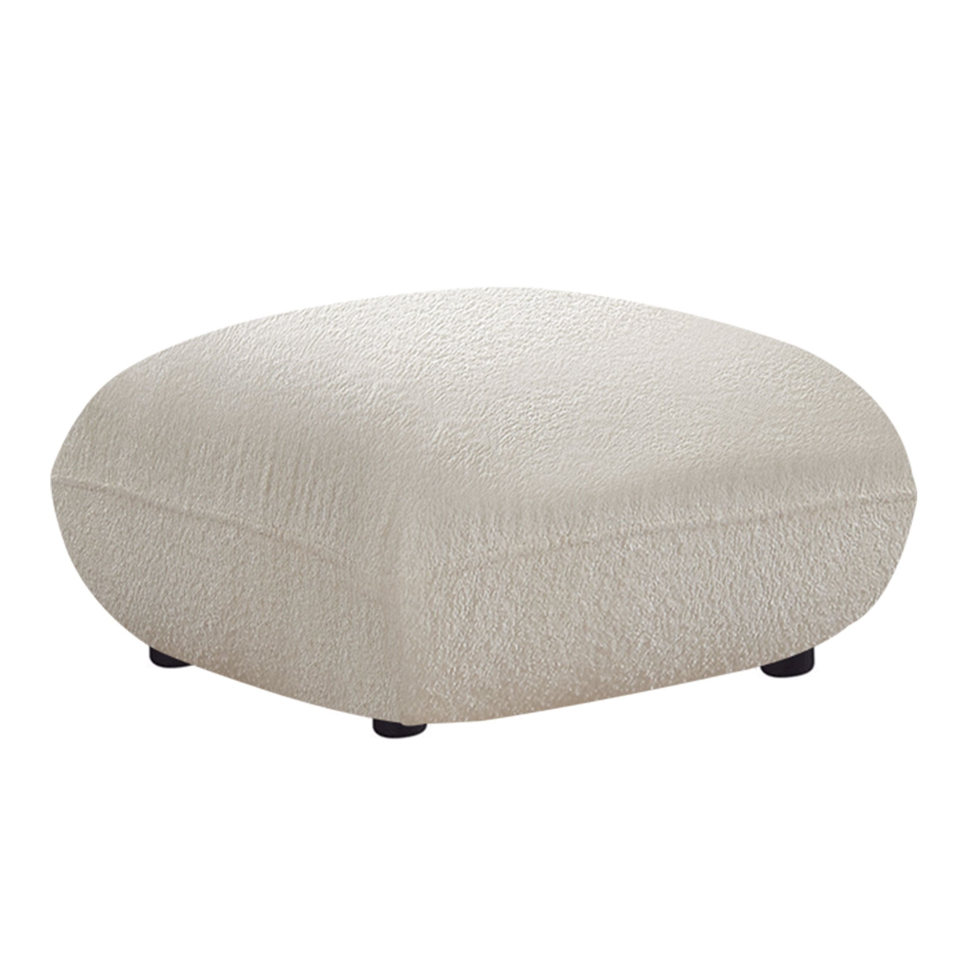 Mid Century Modern Couch 3 Seater Sofa With Ottoman Upholstered Footrest Stool Ottoman Foot Stool For Living Room, Bedroom, Beige Beige Boucle