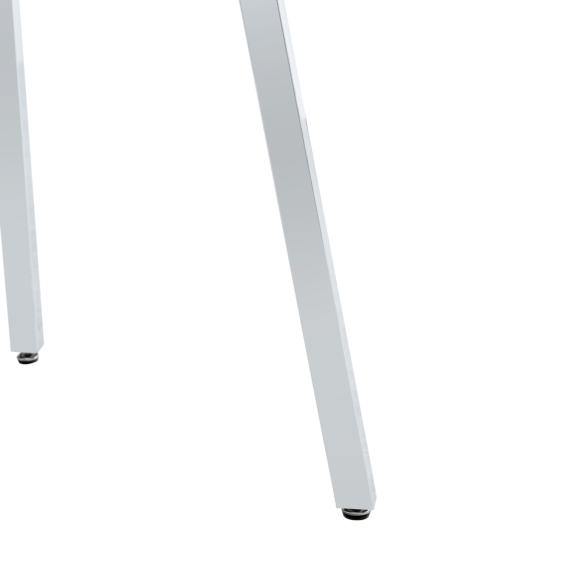 Modern Minimalist Style Circular Transparent Tempered Glass Table, Tempered Glass Tabletop, Silver Metal Table Legs, Suitable For Kitchen, Dining Room, And Living Room, 42 "* 42" * 29.5 "1123R Transparent Glass