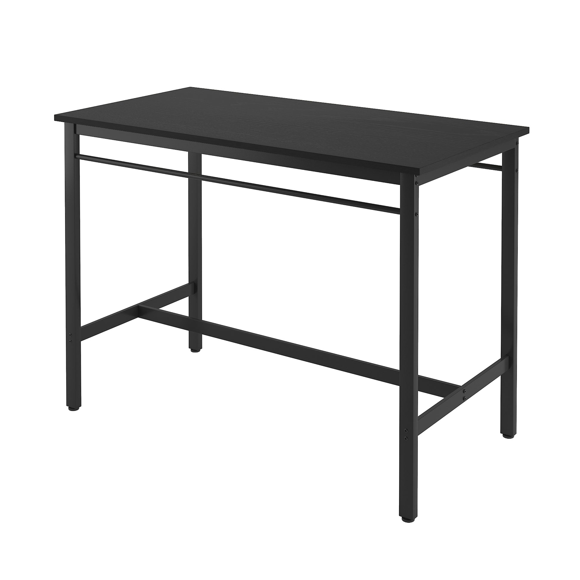 5 Piece Rural Kitchen Table With Four Bar Stools, Metal Frame And Mdf, Black Black Seats 4 Mdf