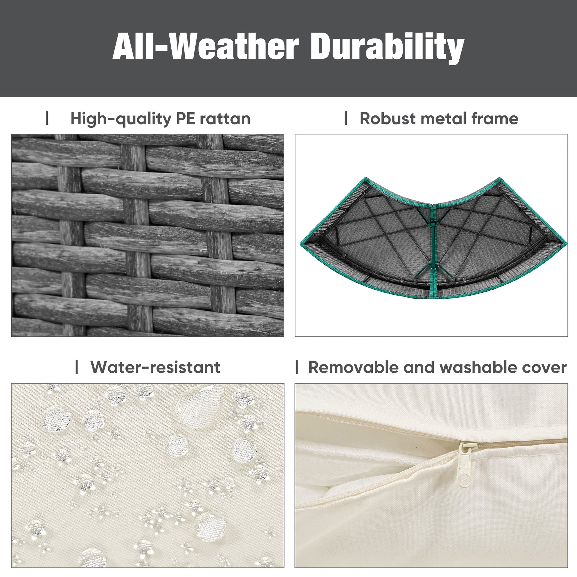 Patio 5 Piece Round Rattan Sectional Sofa Set All Weather Pe Wicker Sunbed Daybed With Round Liftable Table And Washable Cushions For Outdoor Backyard Poolside, Beige Yes Deep Seating Beige Water Resistant Frame Water Resistant Cushion Garden & Outdoor